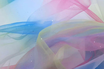 Tüll mit Glitzer, Regenbogen, bunt, 0,5 m